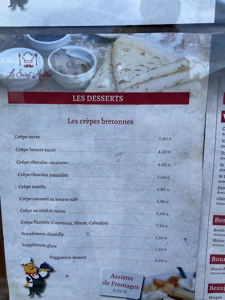 Le Saint-Martin - Menu Image 3